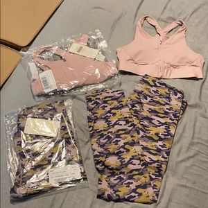 Soft pink sports bra